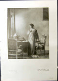 Old Print Beautiful Woman Letter Paxton Valley Birds Pearson Studio 1915 20th