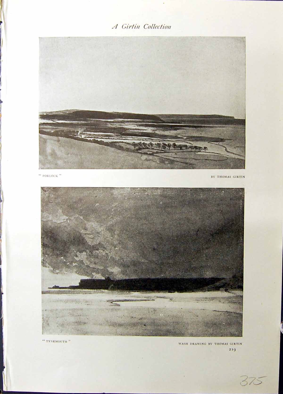 Old Porlock Thomas Girtin Tynemouth Helmsley Castle Studio 1915 Archi 20th