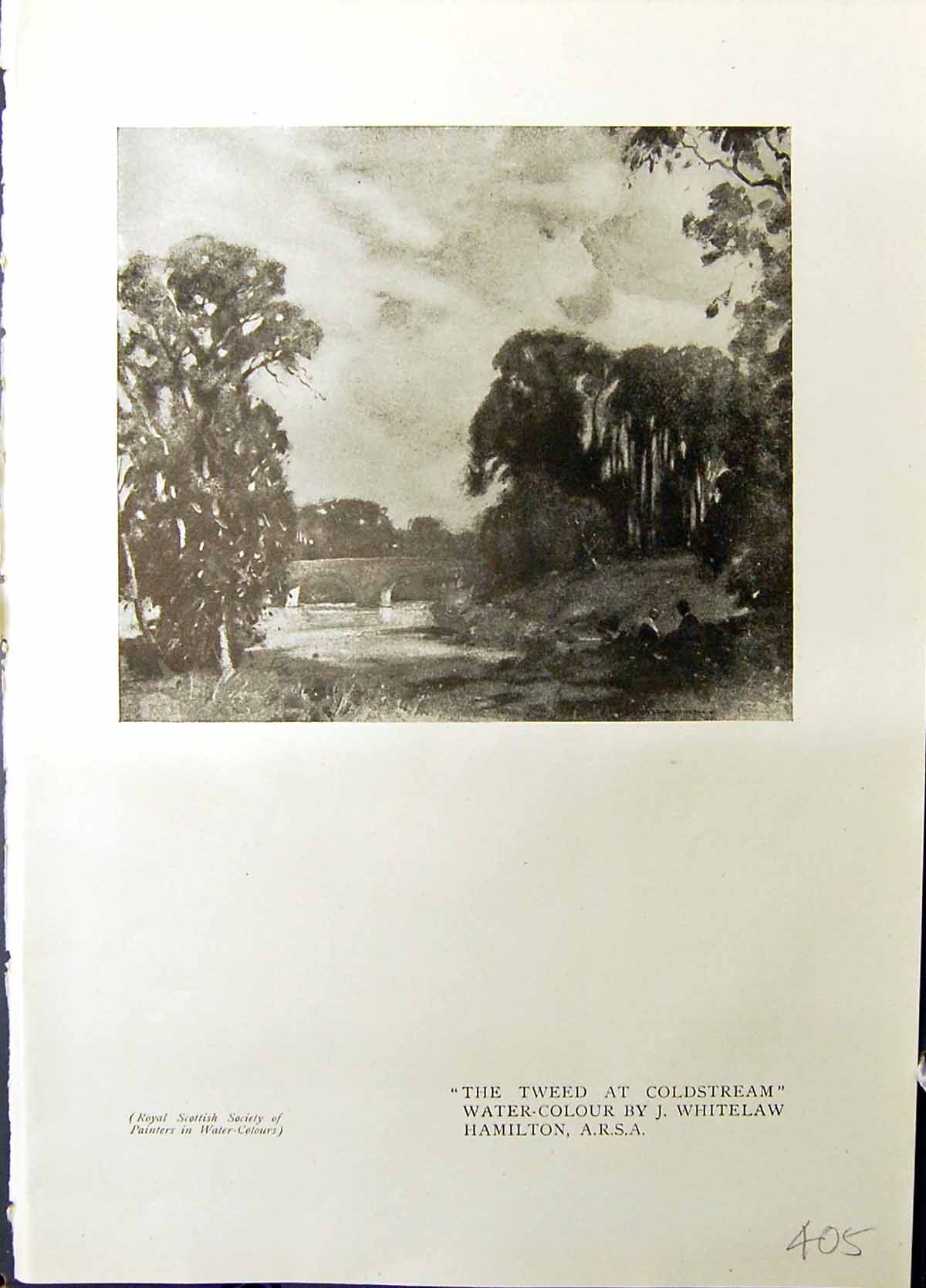 Old Print River Tweed Cstream Whitelaw Hamilton Elizabeth Andrew Law Stu