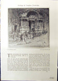 Antique Old Print Studio 1915 Etching Vaughan Torwbridge St. Trophine Arles