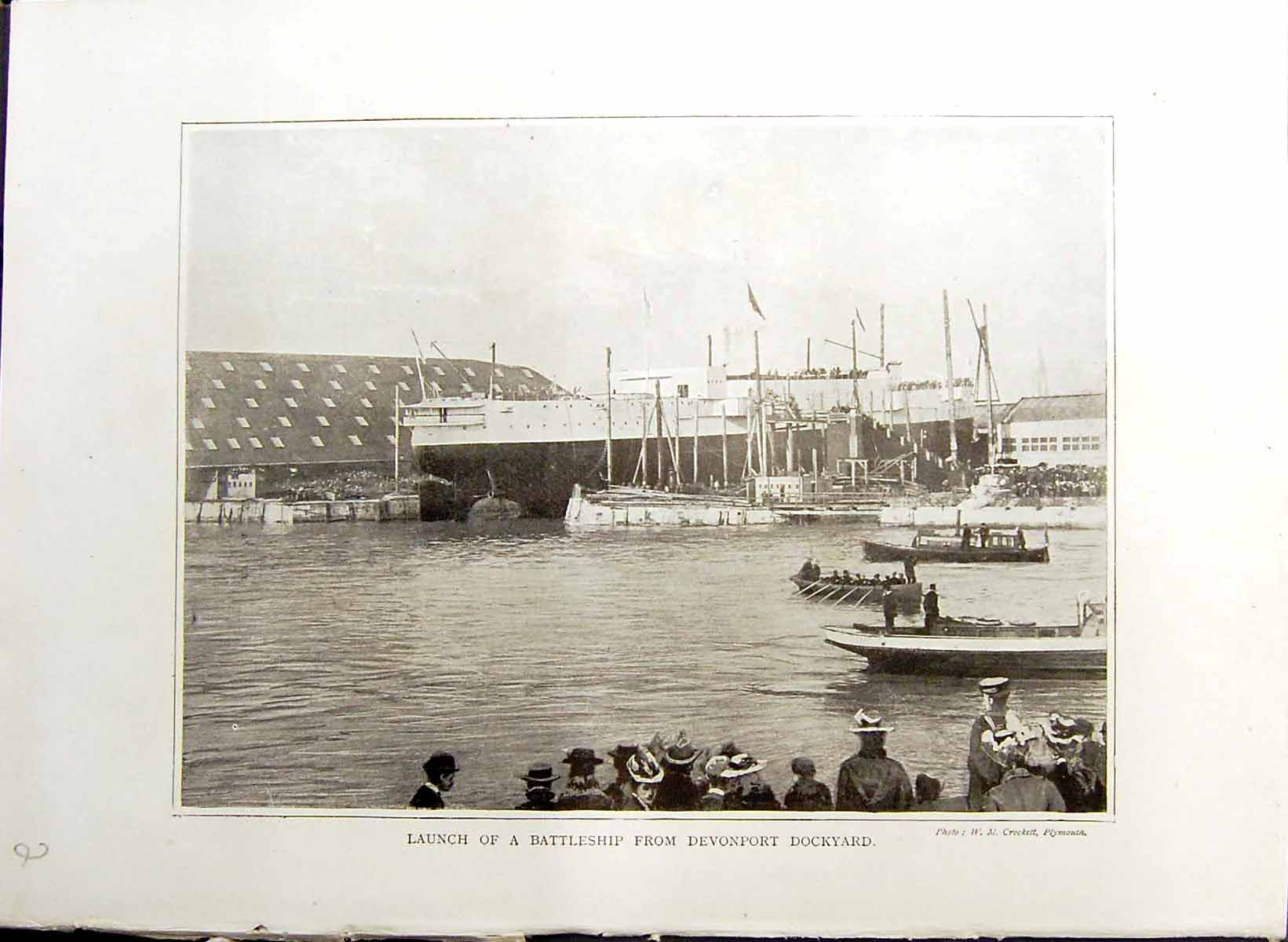 Old Britain Work C1910 Battleship Building Ships Devonport Thames Iro 20th