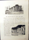 Old C1910 Manufacture Iron Steel Derwent Furnaces Atlas Nasmyth Hamme 20th