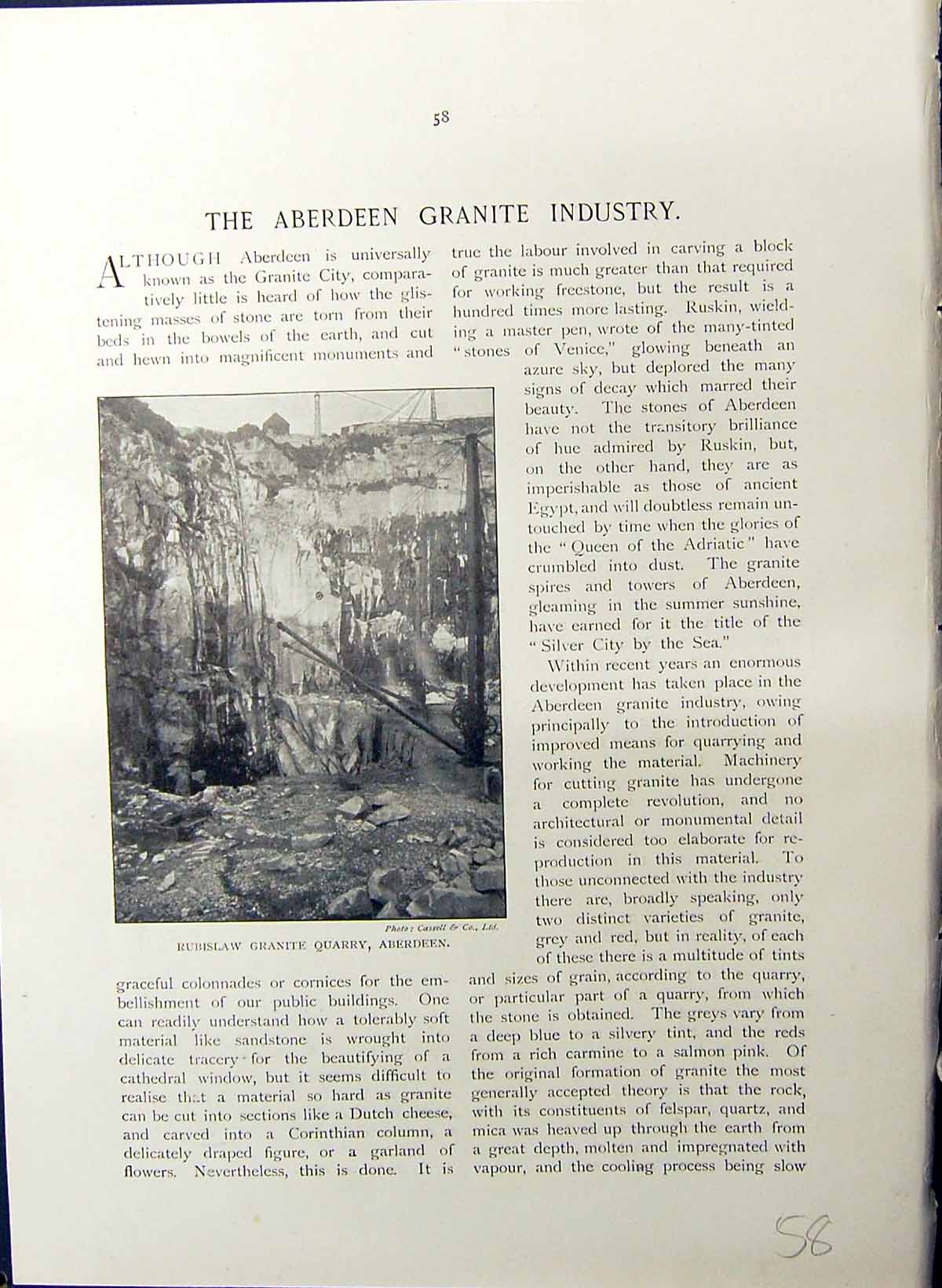 Old Aberdeen Granite Industry Rubislaw Quarry Carving Tools Britain W