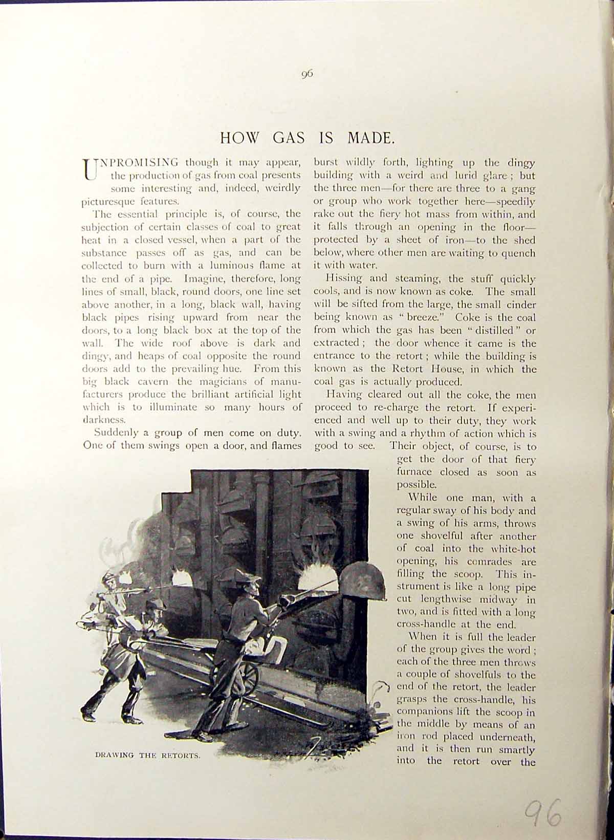 Old Gas Drawing Retorts Quenching Coke Britain Work C1910 Becton Indu 20th