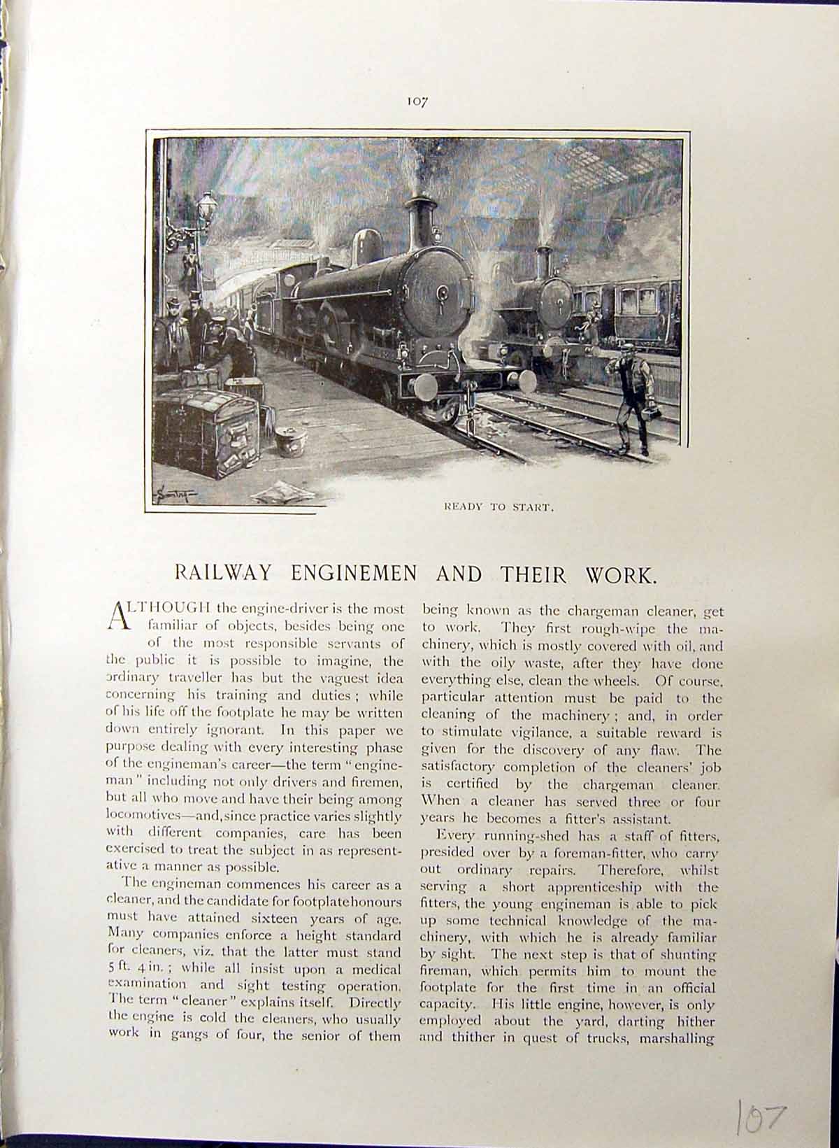 Old Railway Engineer Train Britain Work C1910 Oiling Engine Express G 20th