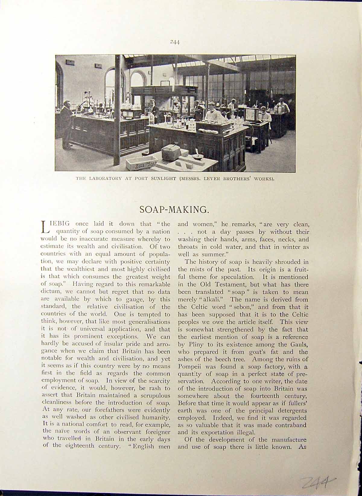 Old Soap Making Laboratory Port Sunlight Lever Brothers Britain Work