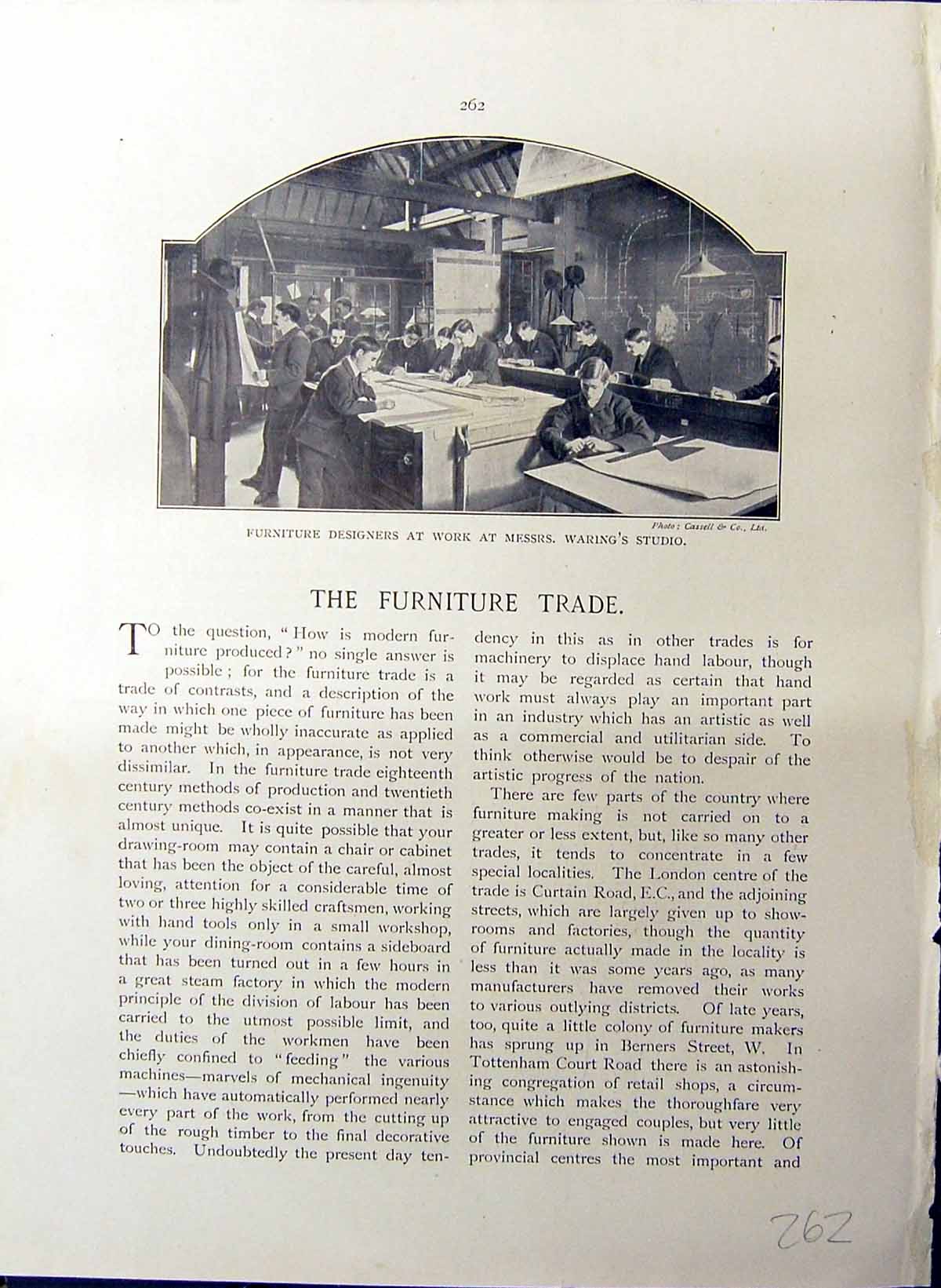 Old Britain Work C1910 Furniture Warings Greenock Cabinet Making Smit 20th