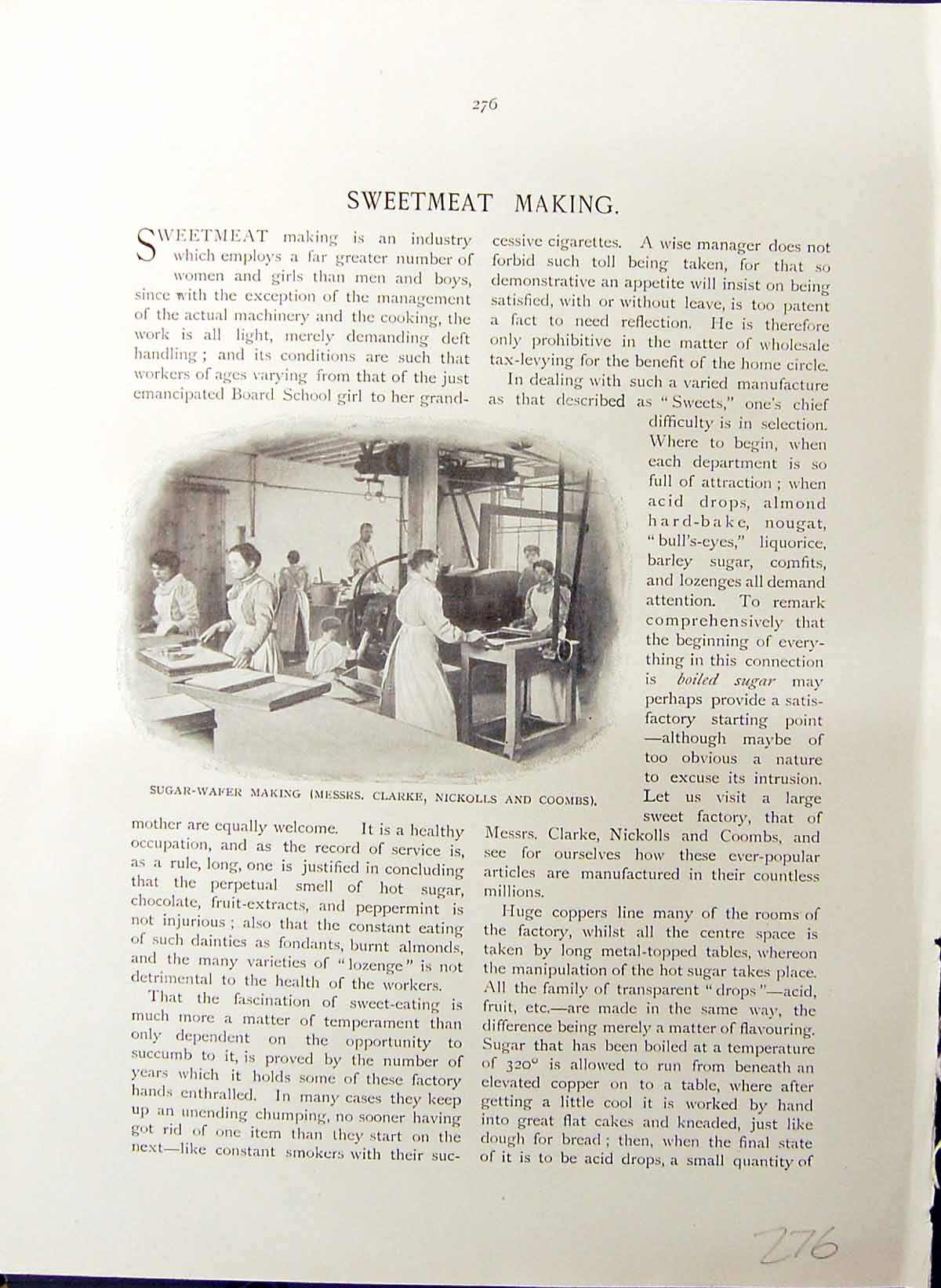Old Britain Work C1910 Sweetmeat Making Sugar-Wafer Clarke Coombs Ful 20th