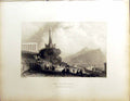 Old Beattie Engraving Scotland C1836 Calton Hill Nelson Monument Grif 19th
