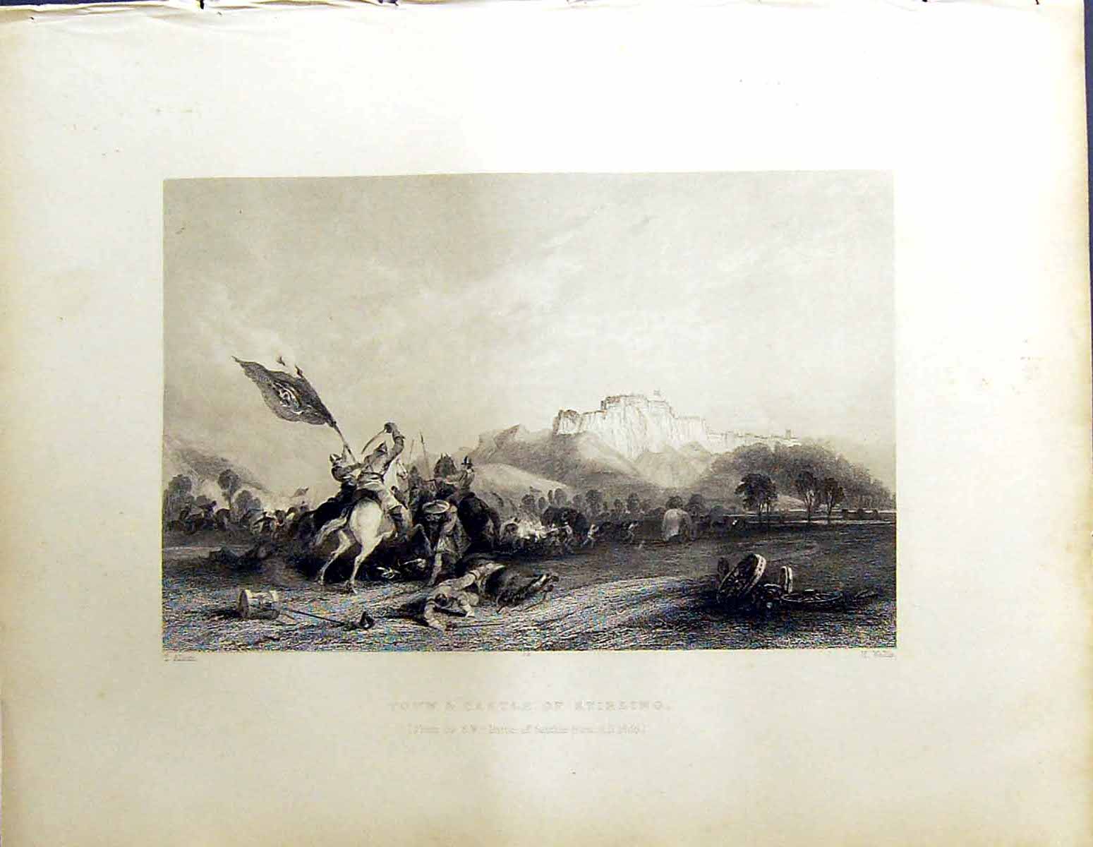Old Castle Stirling Wallis Allom Battle Sauchie Beattie Engraving Sco