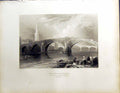 Old Twa Brigs Ayr Beattie Engraving Scotland C1836 Ayrshire Bentley B 19th