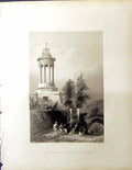 Old Beattie Engraving Scotland C1836 Cenotaph Burns Alloway Tingle Ba 19th