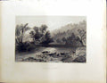 Old Beattie Engraving Scotland C1836 Friars Carse Trees River Bartlet 19th