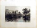 Old Beattie Engraving Scotland C1836 Lincluden Abbey River Bartlett R 19th