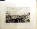Old Town Dumfries Church River Bridge Beattie Engraving Scotland C183 19th