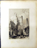 Old Beattie Engraving Scotland C1836 Kelso Abbey Roxburghshire Lewis 19th