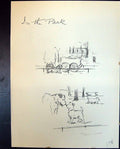 Antique Old Print Exercise Park Tea-Time Pet Dogs Animals Lucy Dawson 1936 20th
