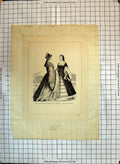 Original Old Antique Print Lady Court Maximilian Germany France Francis Fashion