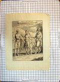 Original Old Antique Print Fashion GCoast Africa Men War Uniforms