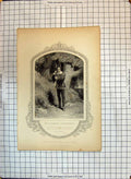 Original Old Antique Print Portrait Harley Touchstone Theatre Actor