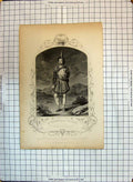 Original Old Antique Print Portrait Macready Macbeth Theatre Actor