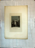 Original Old Antique Print King Henry Viii Farewell Greatness Engraving
