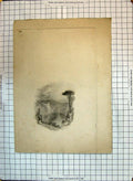 Original Old Antique Print Landscape Mountains Lake Trees Engraving