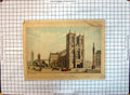 Original Old Antique Print Colour Westminster Abbey London Architecture