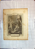 Original Old Antique Print St. Matthew Scene Angel Appearing Joseph Religion