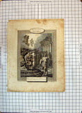 Original Old Antique Print Daniel Scene Interprest The Dream Religion