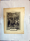 Original Old Antique Print St. Luke Jesus Derided Cross Religion