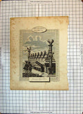 Original Old Antique Print Maccabees Scene Simons Sepulch Religion