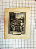 Old Antique Print St. Matthew Scene Jesus Christ Testimony John Religion