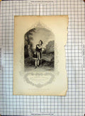 Original Old Antique Print Portrait Woolgar Rosalind Theatre Actress