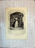 Antique Old Print Portrait Fitzwilliam Mrs Page Theatre Actress Wives Windsor