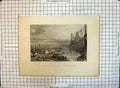 Original Old Antique Print Pilgrims Sacred Fair Hurdwar 1839 Turner Higham 19th