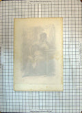 Original Old Antique Print Man Dress La Veuve Supplicie Portrait