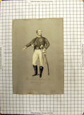 Antique Print Portrait Duke York War Uniform Hunting Dog Man Dinner Table