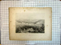 Antique Old Print View Hebron Mountains Houses Brandard Bartlett Engraving