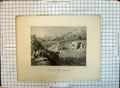 Antique Old Print Tombs Valley Jehoshaphat Graves Brandard Bartlett Engraving