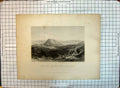 Original Old Antique Print Mount Tabor Gilboa Jordan Mountains Cousen Bartlett
