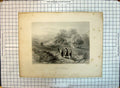 Antique Print Scene Fields Bethany People Trees Mountains Armytage Bartlett