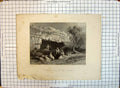 Old Antique Print Faáade Tombs Kings Jerusalem Challis Bartlett Engraving