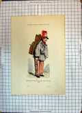Original Old Antique Print Colour Costumes Paris Marchand Sans Frottage 1850