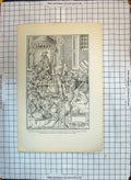 Original Old Antique Print Entertainemnt Gravure Bois L'Ouvrage Millaeus Paris