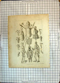 Original Old Antique Print Knight Armour War Costumes 1784 Hooper Engraving