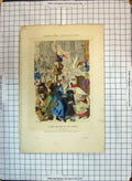 Original Old Antique Print Costumes Paris Fete Des Fous Diacres Entertainment