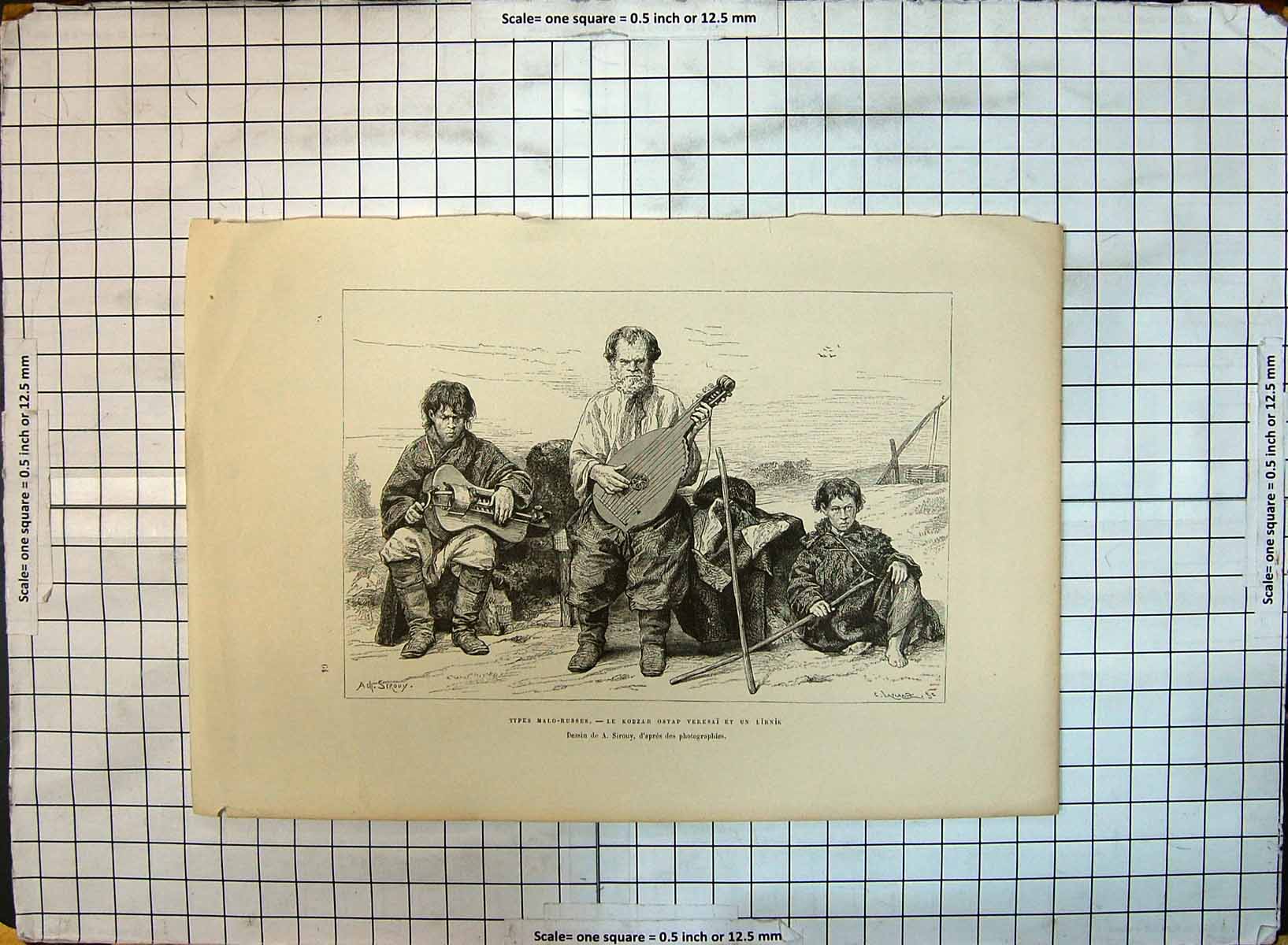 Old Types Malo-Russes Kobzar Ostap Veresai Lirnik Music Entertainment 19th