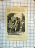 Old Music Instrument Man Paganini Grand-Pinte Dessin Pauquet Charlet 19th