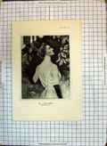 Original Old Antique Print Portrait Yvette Guilbert Beautiful Woman 20th
